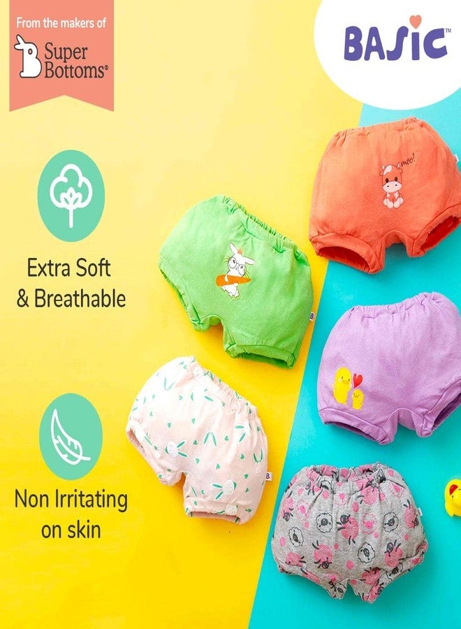 superbottoms Basic™ Bloomer| Unisex, 100% Pure Cotton Innerwear | Breathable & Soft Underwear | Baby Bloomers for 9m - 12m | Farm Fun I Pack of 10 - Image 3