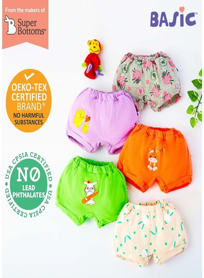 superbottoms Basic™ Bloomer| Unisex, 100% Pure Cotton Innerwear | Breathable & Soft Underwear | Baby Bloomers for 9m - 12m | Farm Fun I Pack of 10 - Image 2