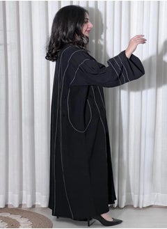 Generic 【Elegant Black Crinkled Silk Abaya | Luxurious & Feminine Flowing Design | Soft Premium Fabric Perfect for Daily & Formal Occasions | Available in Multiple Sizes for All Body Types |  - Image 2