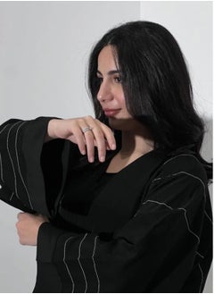 Generic 【Elegant Black Crinkled Silk Abaya | Luxurious & Feminine Flowing Design | Soft Premium Fabric Perfect for Daily & Formal Occasions | Available in Multiple Sizes for All Body Types |  - Image 4