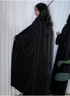 Generic 【Elegant Black Crinkled Silk Abaya | Luxurious & Feminine Flowing Design | Soft Premium Fabric Perfect for Daily & Formal Occasions | Available in Multiple Sizes for All Body Types |  - Image 3