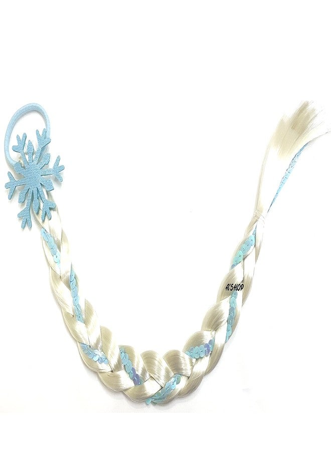 A'SHOP SNOWFLAKE Sequin Hair Band/Tie Twist Braid for Young & Little Girls - Set of 1 - Image 1