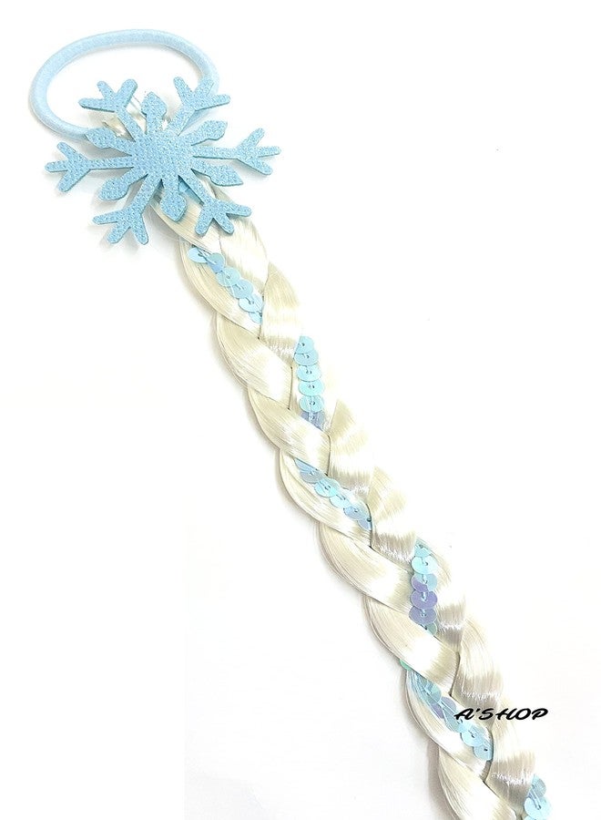 A'SHOP SNOWFLAKE Sequin Hair Band/Tie Twist Braid for Young & Little Girls - Set of 1 - Image 4