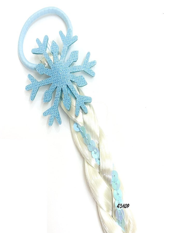 A'SHOP SNOWFLAKE Sequin Hair Band/Tie Twist Braid for Young & Little Girls - Set of 1 - Image 2
