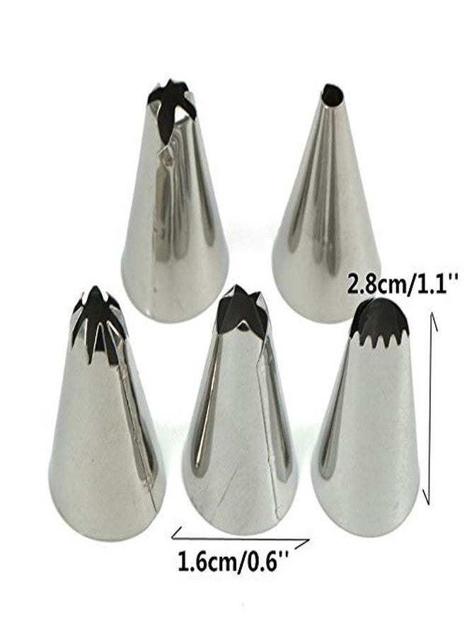 SYGA Stainless Steel Russian Piping Nozzles for Cake Decoration (Set of 12)(Silver) - Image 3
