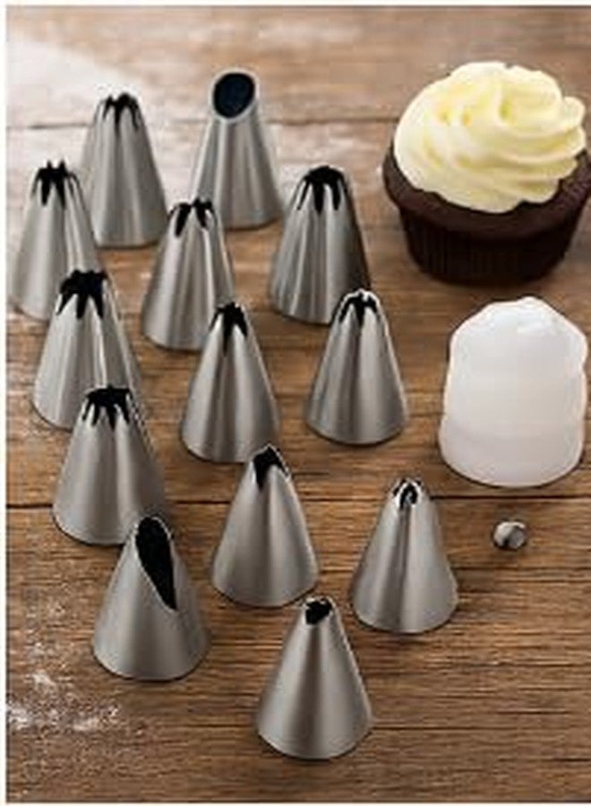 SYGA Stainless Steel Russian Piping Nozzles for Cake Decoration (Set of 12)(Silver) - Image 4