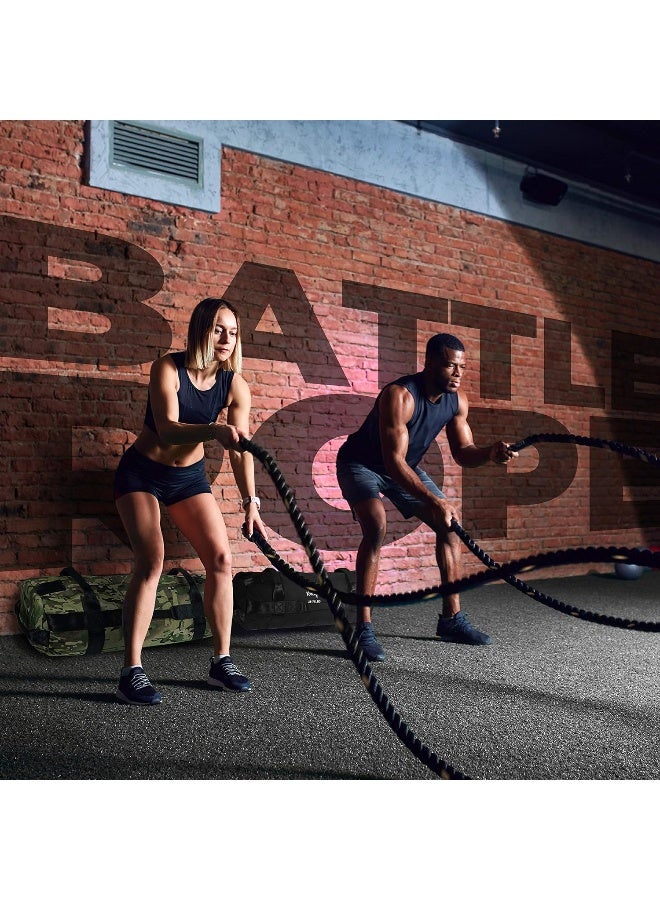 Yes4All Battle Rope 1.5/2 Inch Diameter Poly Dacron 30, 40, 50 Ft Length, Workout Ropes for Core Strength, Home Gym & Outdoor Workouts - Image 5