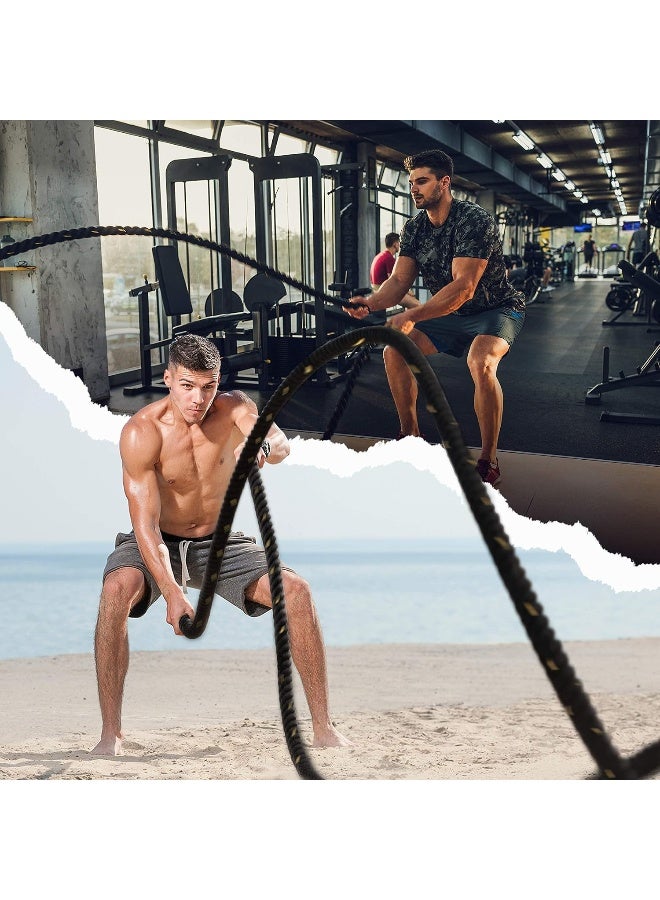 Yes4All Battle Rope 1.5/2 Inch Diameter Poly Dacron 30, 40, 50 Ft Length, Workout Ropes for Core Strength, Home Gym & Outdoor Workouts - Image 4