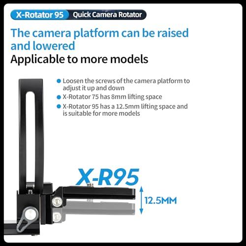 Fotopro Camera Vertical Bracket, Tripod Mount Ring Lens Mount, 1/4 Rotatable Collar Mount Plate for DSLR SLR, Fits Plate for Arca-Type, Supporting 84.8mm Lens Horizontal and Vertical - Image 2