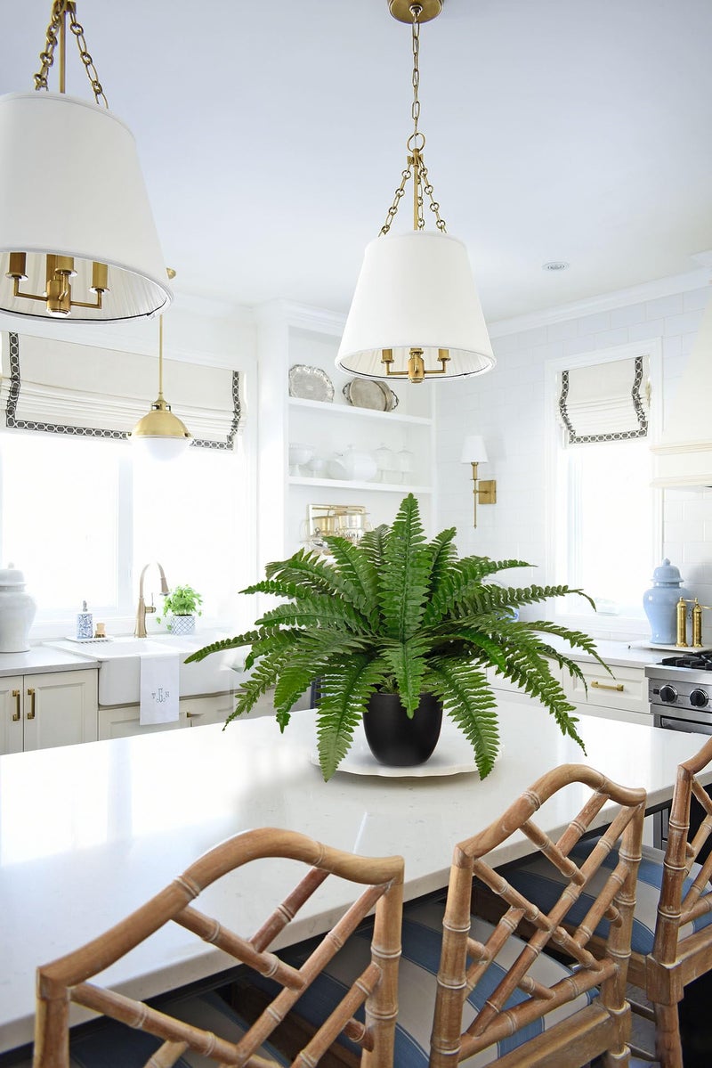 Hollyone 17.7" Fake Fern Potted Plant Small Artificial Boston Ferns in Pot 25 Leaves for Outdoors & Indoor Faux Fern Bush Plant for Patio Garden Farmhouse Windowsill Office Living Room Home Decor - Image 5