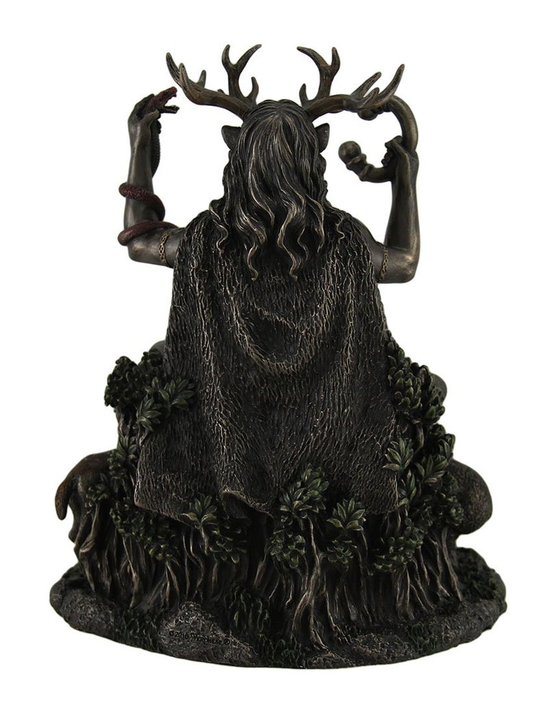 VERONESE DESIGN 9 Inch Cernunnos Celtic Horn God of Nature and Wildlife Cold Cast Resin Statue Bronze Finish - Image 4
