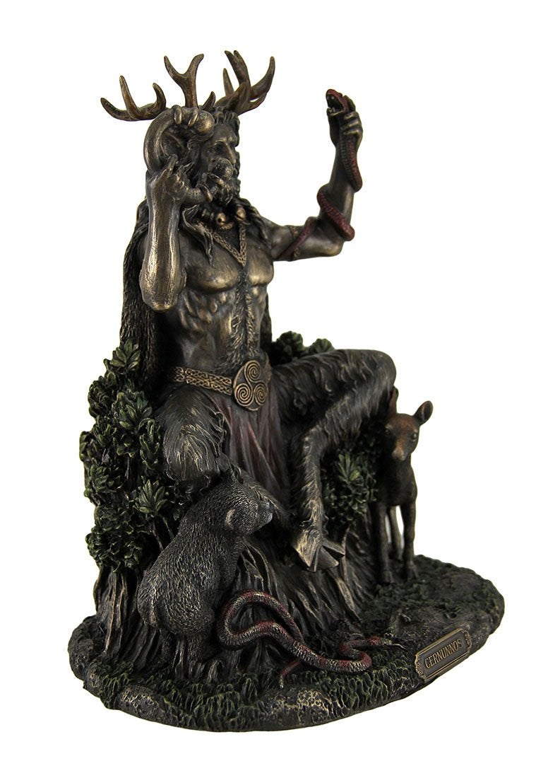 VERONESE DESIGN 9 Inch Cernunnos Celtic Horn God of Nature and Wildlife Cold Cast Resin Statue Bronze Finish - Image 3