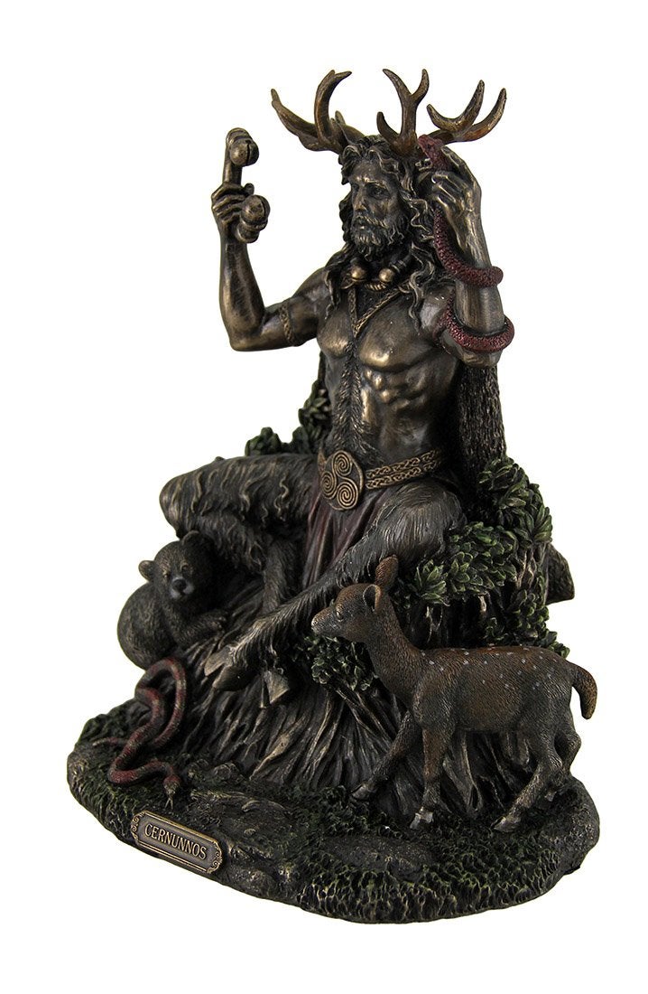 VERONESE DESIGN 9 Inch Cernunnos Celtic Horn God of Nature and Wildlife Cold Cast Resin Statue Bronze Finish - Image 2