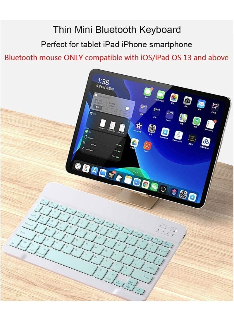 Rechargeable Bluetooth Keyboard and Mouse Combo Ultra-Slim Portable Compact Wireless Mouse Keyboard Set for Android Windows Tablet Cell Phone iPhone iPad Pro Air Mini, iPad OS/iOS - Image 2