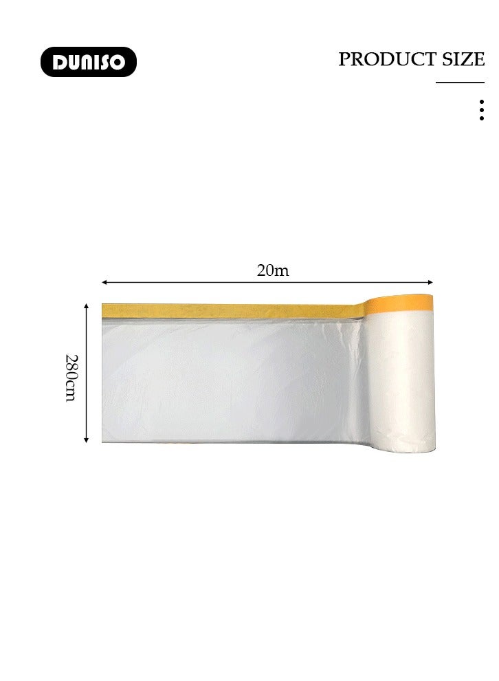 DUNISO Plastic Drop Cloths, Waterproof Anti-Dust Furniture Cover With Adhesive Strip, Thicken Painters Drop Cloth, Disposable Plastic Cover for Painting Protection, Large Anti Dust Clear Cover for Sofa Furniture Floor Wall Protection - Image 2