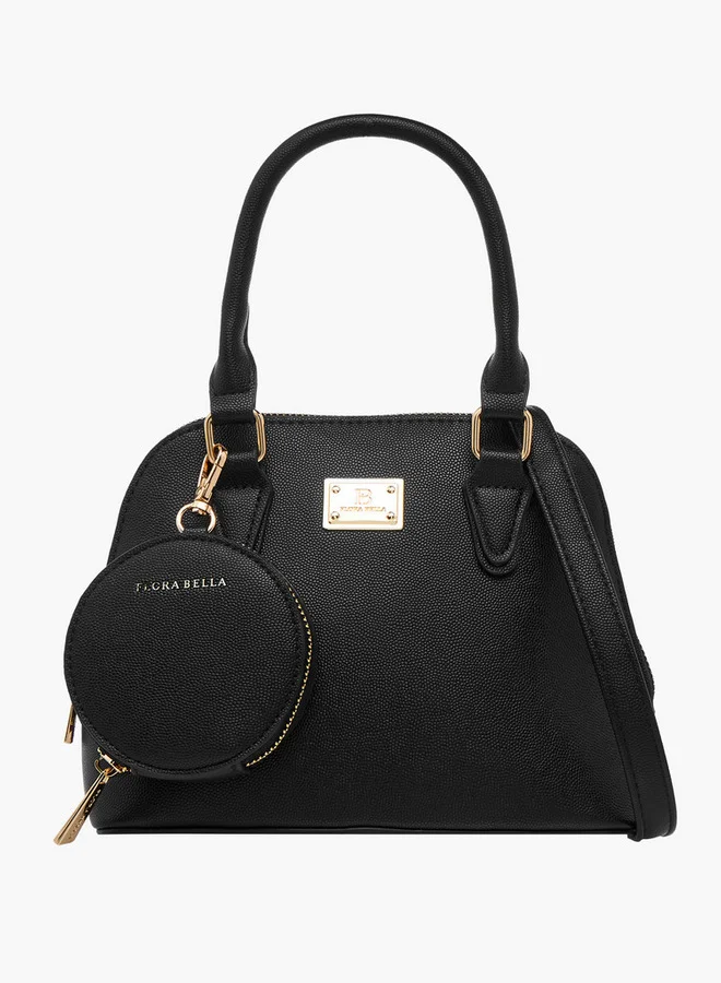 فلورا بيلا من شو إكسبرس Textured Tote Bag with Double Handle and Detachable Coin Pouch