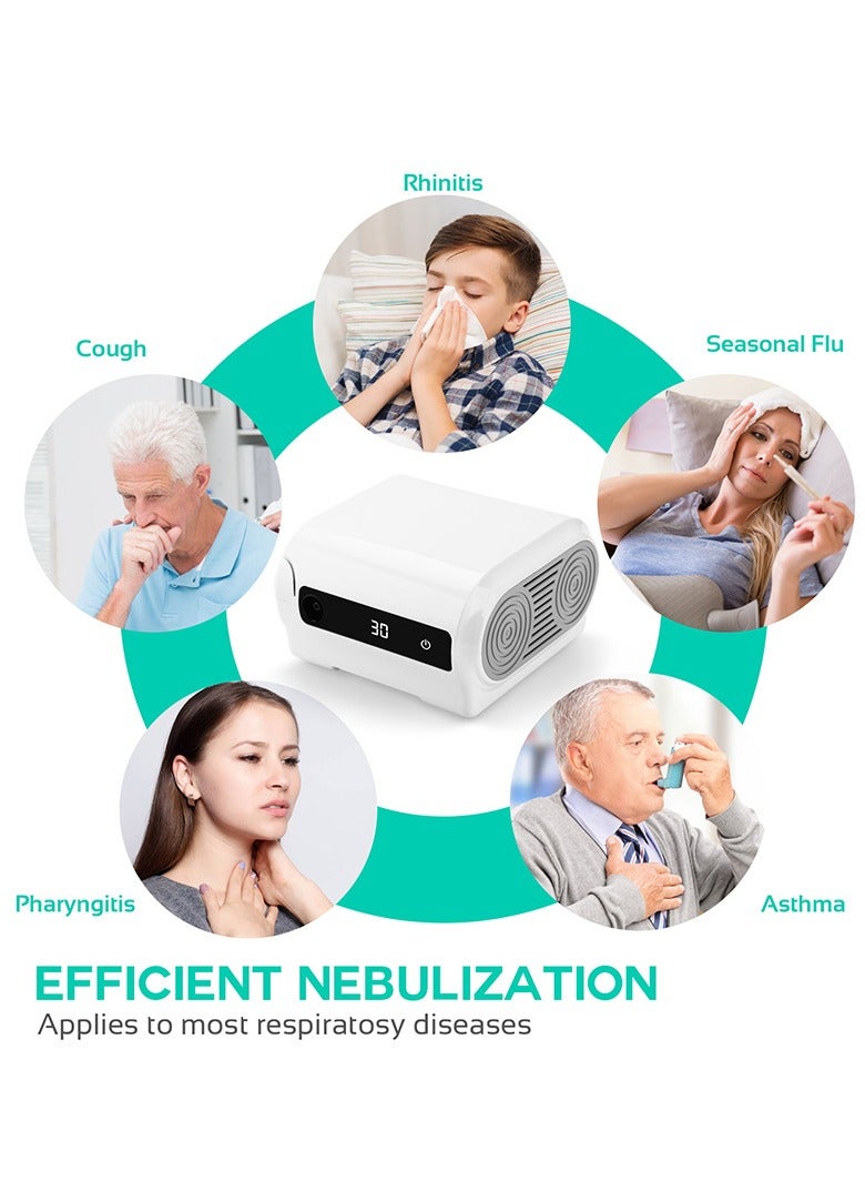 Smart Digital Display Nebulizer Machine for Adults and Kids, Compression Nebulizer for Breathing Treatment, Jet Nebulizer with Timing Function for Home