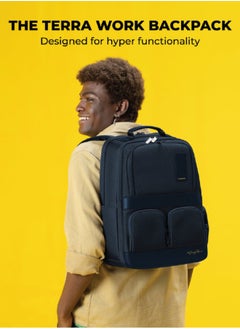 Mokobara MOKOBARA The Terra Work Backpack 25 Litre Premium Nylon 16" Unisex Laptop Backpack (Headspace), Navy Blue  - Image 2