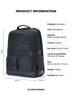 Mokobara MOKOBARA The Terra Work Backpack 25 Litre Premium Nylon 16" Unisex Laptop Backpack (Headspace), Navy Blue  - Image 3
