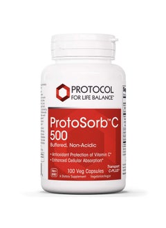 Protocol For Life Balance Protocol Protosorb Vitamin C 500Mg Immune System Boost Calcium Rose Hips Rutin 100 Veg Caps  - Image 1