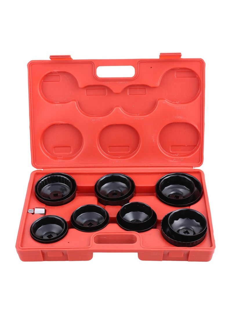 LAWAZIM Oil filter Wrench 14 Piece Black | Sturdy Steel Oil Filter Socket, Oil Filter Socket, Low Profile Oil Filter Socket Set For Easy Access, Oil Filter Wrench Cap Set w/Case  - Image 1