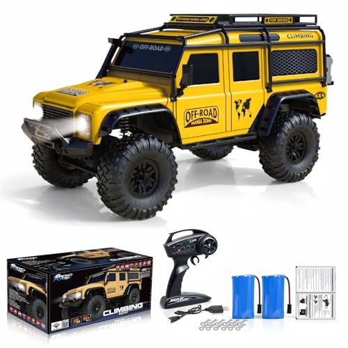 Desdoni RC Cars RC Crawler 110 Scale RTR Remote Control Car 4WD 24GHz Brushed Offroad Racing Hobby Grade Model Vehicle with LED Lights 2Pcs Battery Toy for Kids and Adults - Image 1