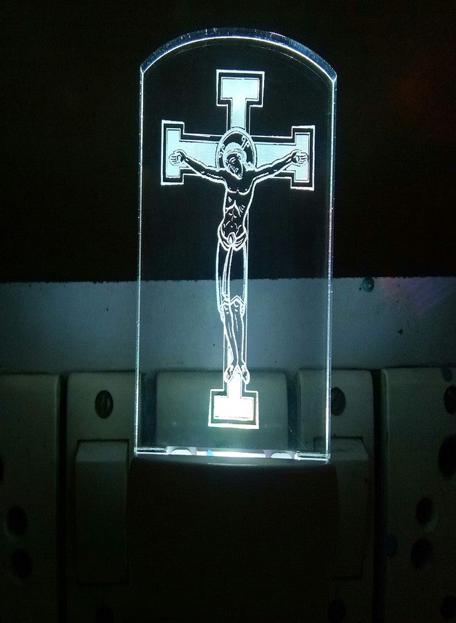 UKANI Acrylic Jesus Christ Cross Design Night Lamp Color Changing 3D LED Table Night Lamp Decoration for Bedroom/Corridor/Living Room/Shrine/Temple/Festivals (Multicolour) - Image 2