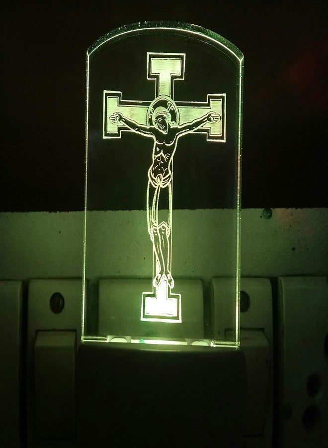 UKANI Acrylic Jesus Christ Cross Design Night Lamp Color Changing 3D LED Table Night Lamp Decoration for Bedroom/Corridor/Living Room/Shrine/Temple/Festivals (Multicolour) - Image 4