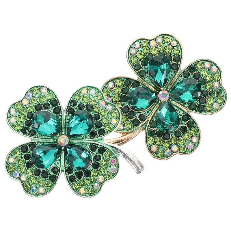 4 pcs Crystal Four Leaf Charms Zinc Alloy Diy Jewelry Making Accessories Lucky Shamrock Charms For Earrings Clothing Decor - Image 5