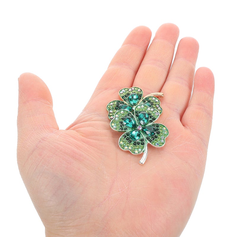 4 pcs Crystal Four Leaf Charms Zinc Alloy Diy Jewelry Making Accessories Lucky Shamrock Charms For Earrings Clothing Decor - Image 2
