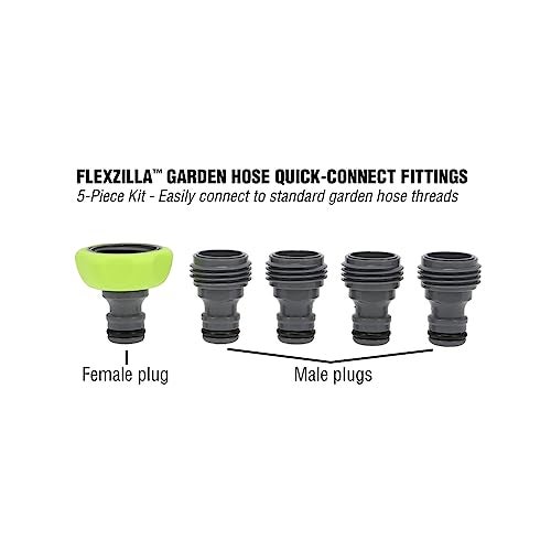 Flexzilla Garden Hose Quick-Connect Fittings, 5-Piece Plug Kit - Image 2