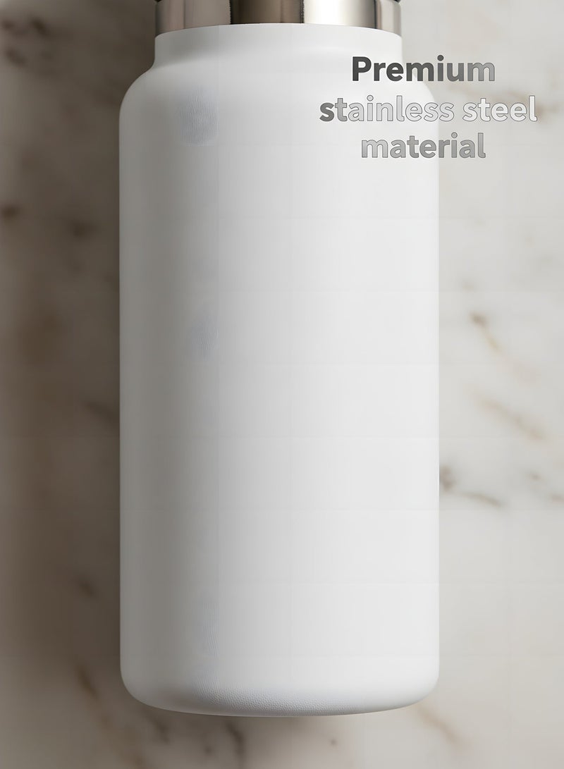 Hydro Flask Wide Mouth Water Bottle 946ml Double Wall Vacuum Insulated 18/8 Stainless Steel Tumbler Flex Cap with Rubber Carry Handle Keeps Cold 24H Hot 12H Leakproof Flask for Camping Hiking Gym Yoga Outdoor Travel Matte Multi Colors - Image 4