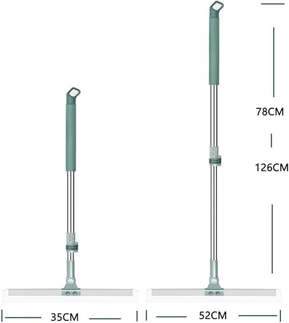 KANAKADHARA Multifunctional Magic Broom Silicon Slim Floor Wiper 180 Degree Rotating Squeegee Broom for Cleaning Rubber Floor Scrubber with Long Handle Adjustable 6 Dish Cloth 10 Hair Drain Catcher - Image 4