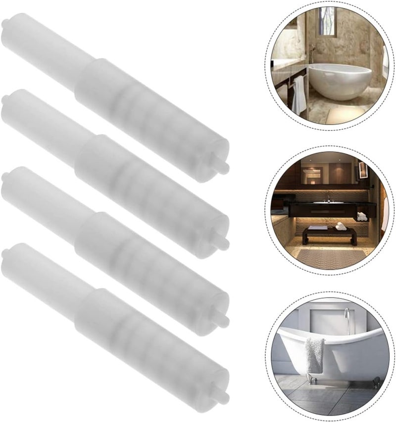 BATHVEVE 4 Pcs Retractable Toilet Paper Rollers for Home and Hotel Plastic Spring Shaft Core Easy Install Tissue Box Holder for Bathroom and RV - Image 3