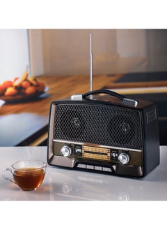 GEEPAS Rechargeable Radio with Bluetooth, 3-Band Radio, | AUX Input, Rechargeable Battery Radio | AC/ DC Operation | BT/ FM/ MP3/ USB/ TF Card | GR13016  - Image 1