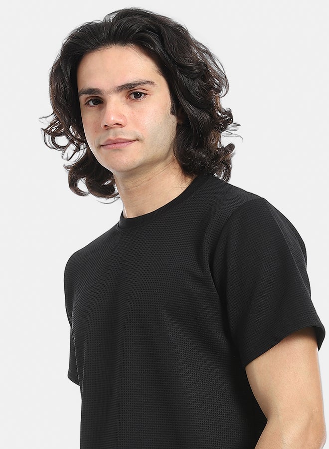 Red Circle Pique Pattern Slip On T Shirt And Shorts Set - Image 4