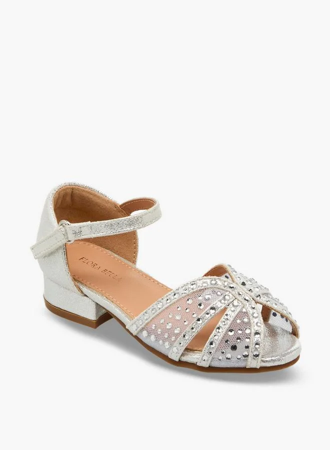 فلورا بيلا من شو إكسبرس Girls Embellished Block Heel Sandals