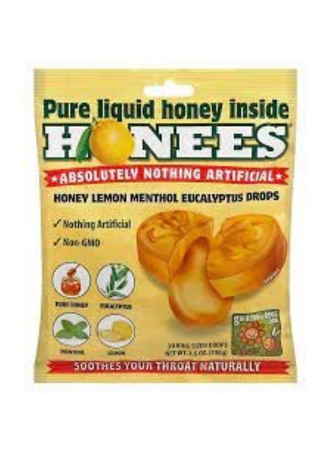Honees Honees Honey Lemon Cough Drops, 20 Drops Each (Pack of 2)  - Image 1