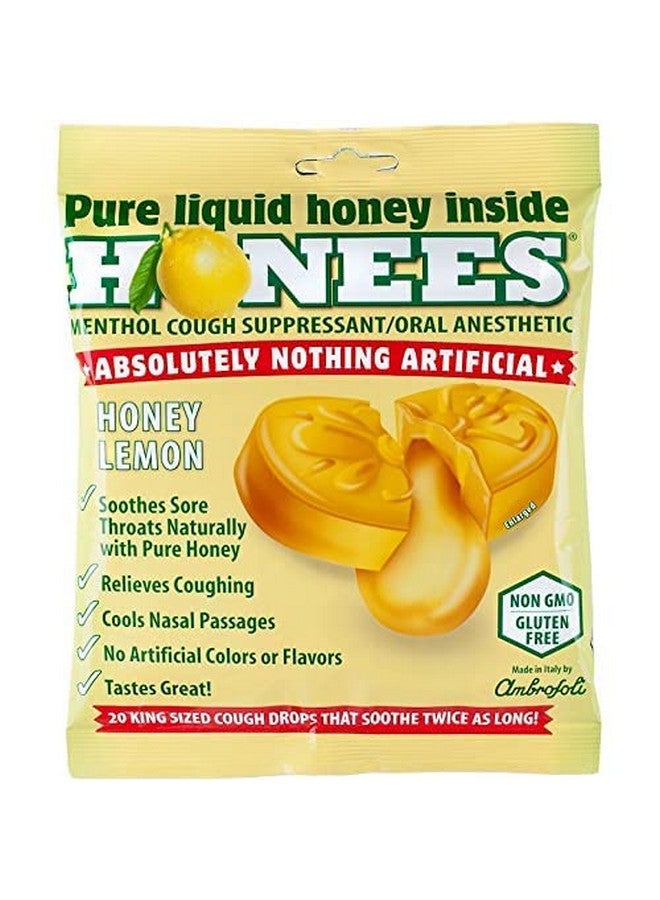 Honees Honees Honey Lemon Cough Drops, 20 Drops Each (Pack of 2)  - Image 3