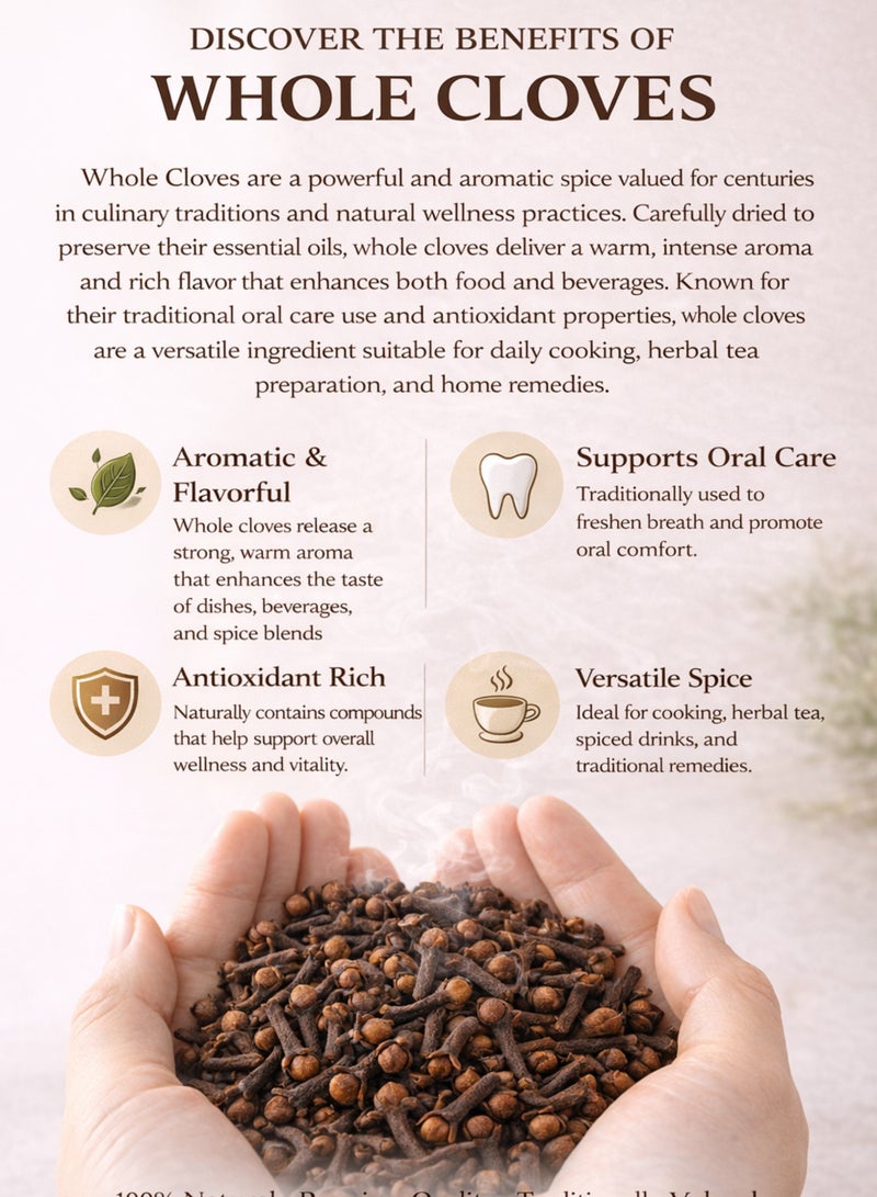 زهر براعم القرنفل الكاملة - براعم زهور القرنفل المجففة عالية الجودة | قرنفل عشبي منتقى يدويًا للاستخدام في البستنة والزراعة وصناعة البخور والاستخدامات العشبية التقليدية. - Image 4