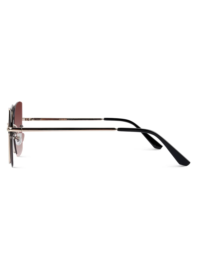 Woggles Latest & Stylish UV Protected Golden Square Sunglasses for Women