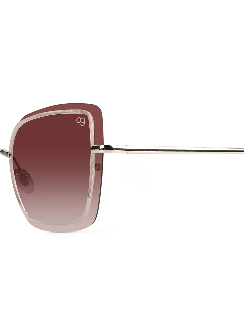 Woggles Latest & Stylish UV Protected Golden Square Sunglasses for Women