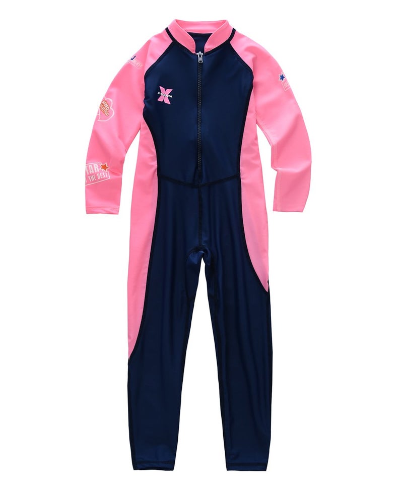 M2C X-Manta Girls Full Body Swimsuit UPF 50+ UV Sun Protective One-Piece Dark Blue 7/8 - Image 3