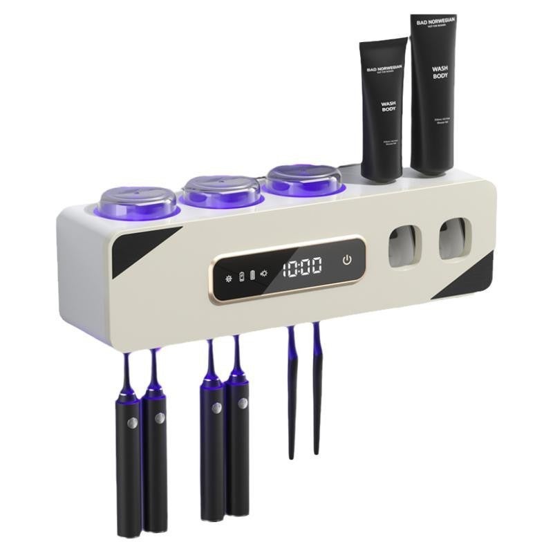 Toothbrush Holder Sterilizer Intelligent Drying Ultraviolet Sterilization Electric Non-Punch Wall-Mounted Brush Cup Shelf - Image 1