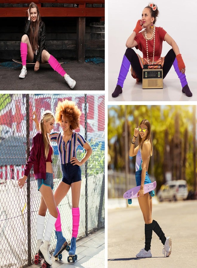 Buauty 80s 90s Leg Warmers for Women, Neon Ribbed Leg Socks, Stylish Accessories for Inspired Outfits for Yoga,Running,Hiking - Image 2