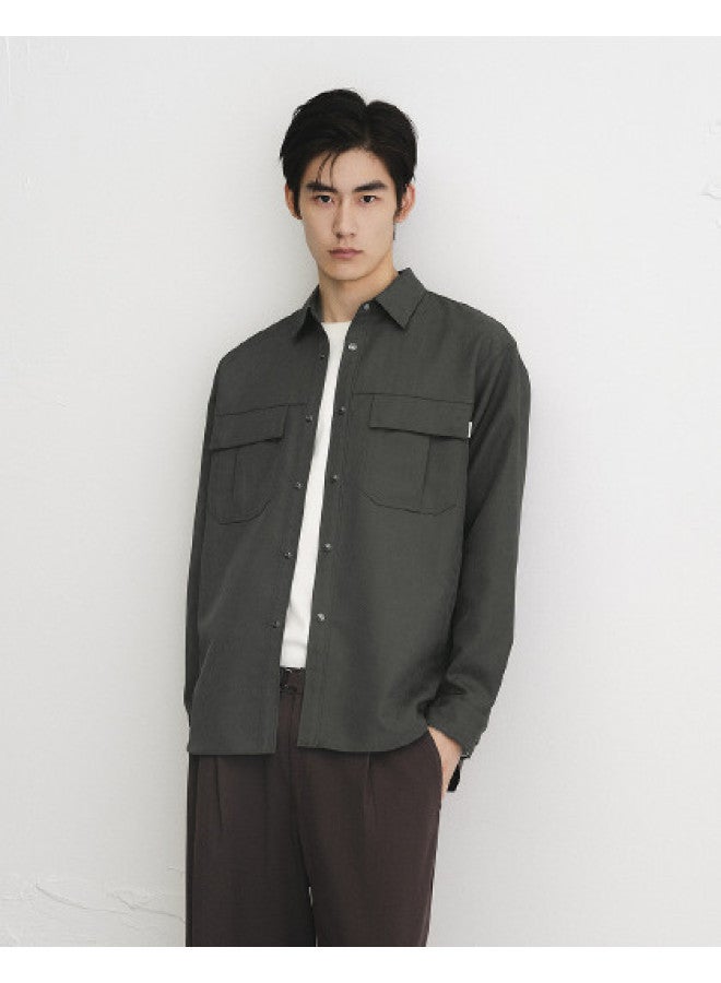 Waxbird Men's Wear 2025 Autumn Collection Turn-down Collar Exquisite Textured Jacquard Outerwear Shirt Fashion Men's Shirt - Image 1