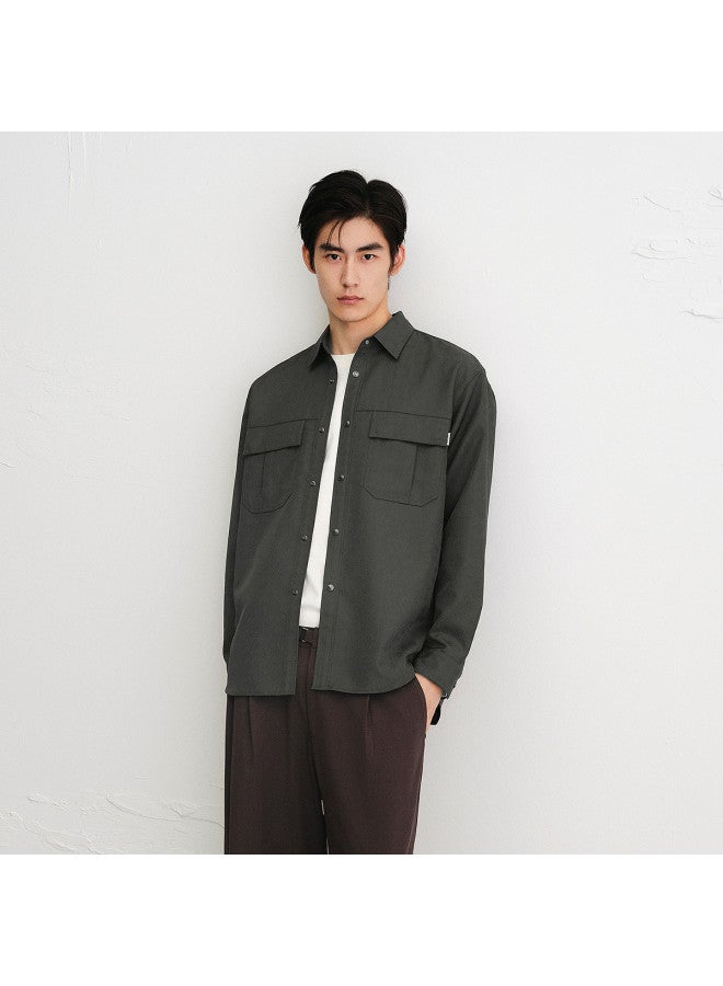 Waxbird Men's Wear 2025 Autumn Collection Turn-down Collar Exquisite Textured Jacquard Outerwear Shirt Fashion Men's Shirt - Image 2
