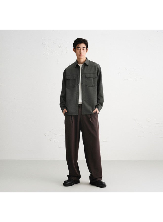Waxbird Men's Wear 2025 Autumn Collection Turn-down Collar Exquisite Textured Jacquard Outerwear Shirt Fashion Men's Shirt - Image 3