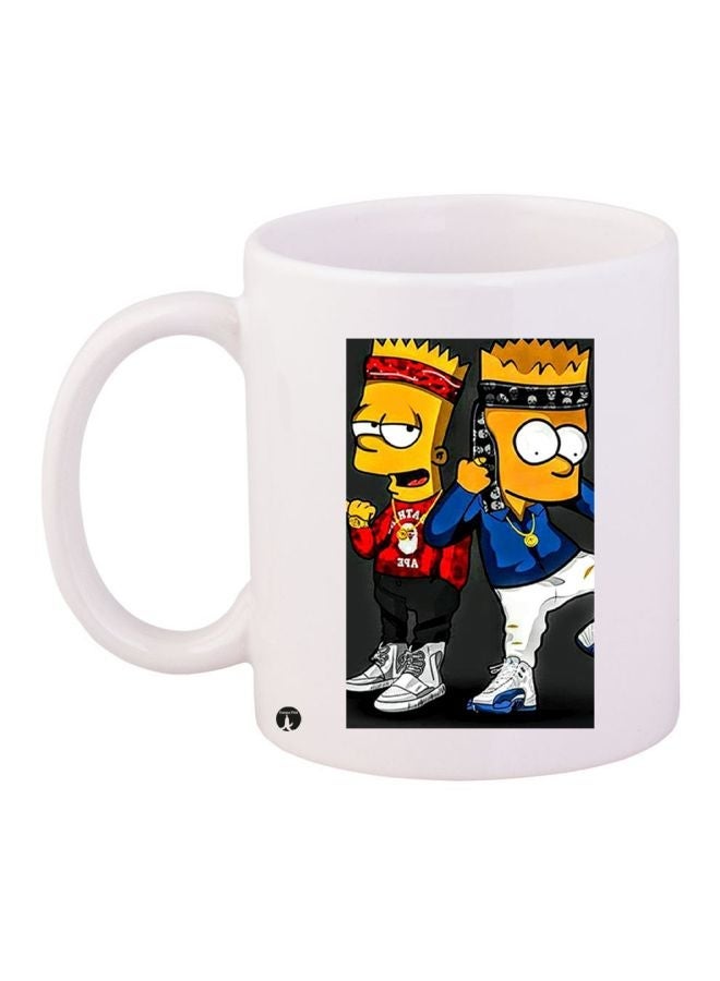 RYN Simpsons Printed Coffee Mug White/Yellow/Black 11ounce