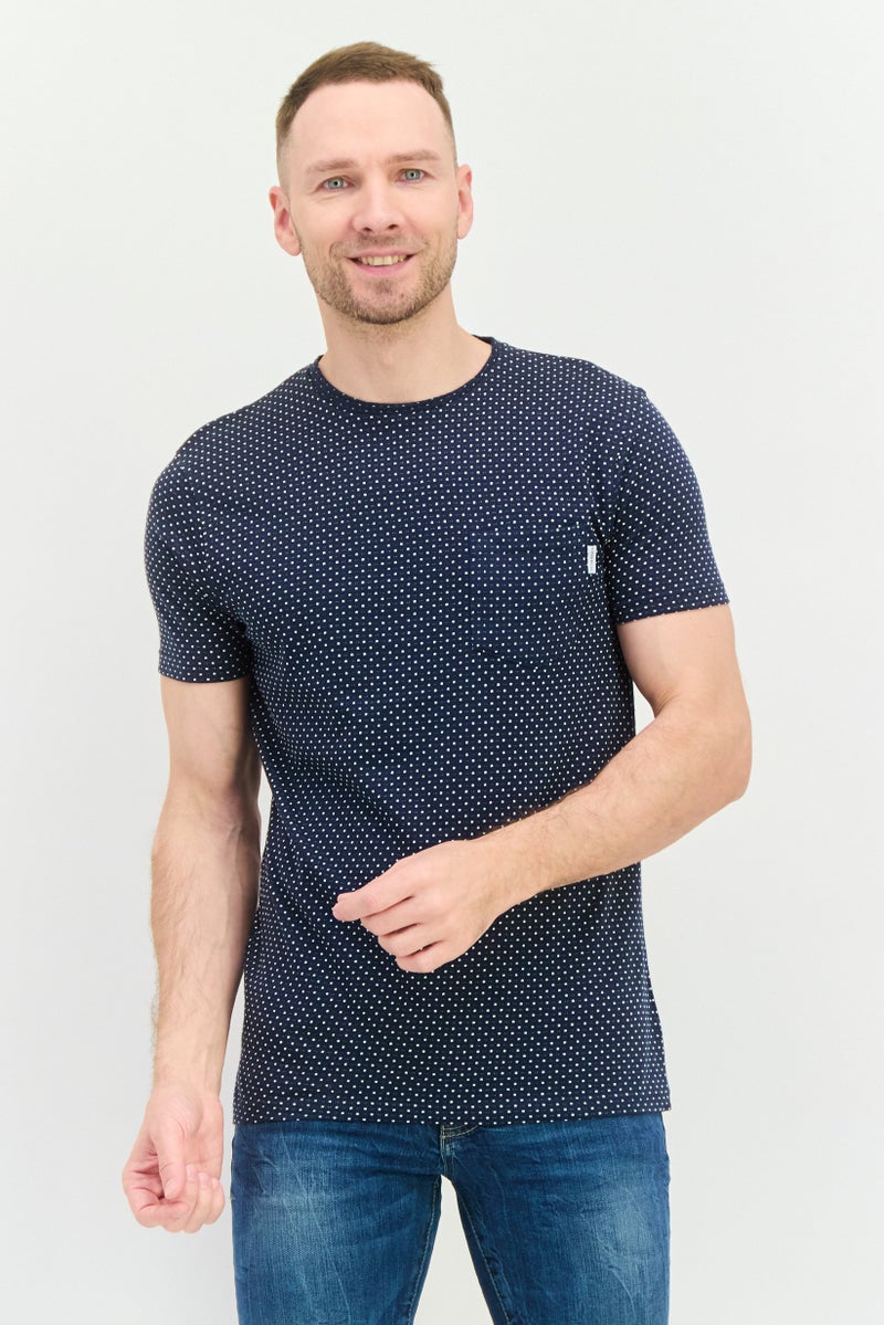 Peter Werth تي شيرت رجالي بأكمام قصيرة على شكل طاقية، لون كحلي - Image 1